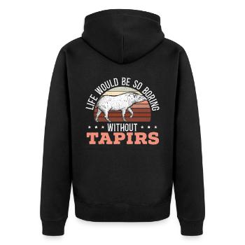 La vie serait si ennuyeuse sans Tapirs Tapir Lover - Veste à capuche bio Premium Unisexe - noir - Dos - Nico (187cm)