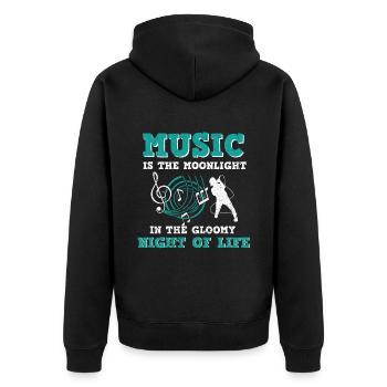 Musician Music Rhythm Clef - Unisex Premium Organic Zip Hoodie - black - Back - Nico (187cm)