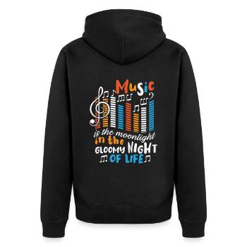 Musician Music Rhythm Clef - Unisex Premium Organic Zip Hoodie - black - Back - Nico (187cm)