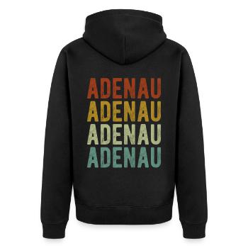 Adenau Stadt Retro Vintage - Unisex Premium Bio Zip Hoodie - Schwarz - Hinten - Nico (187cm)