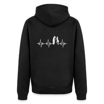 Tanzen Herzschlag - Unisex Premium Bio Zip Hoodie - Schwarz - Hinten - Nico (187cm)