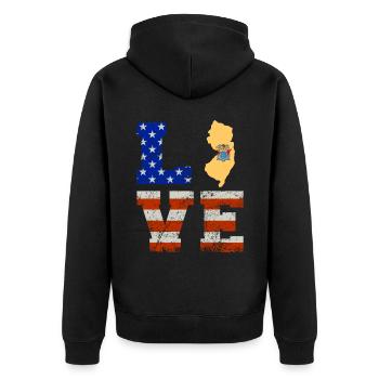 Cher cadeau du New Jersey - Veste à capuche bio Premium Unisexe - noir - Dos - Nico (187cm)