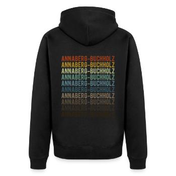 Annaberg-Buchholz Stadt Retro Vintage - Unisex Premium Bio Zip Hoodie - Schwarz - Hinten - Nico (187cm)