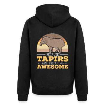 Weil Tapire verdammt tolle Tapirliebhaber sind - Unisex Premium Bio Zip Hoodie - Schwarz - Hinten - Nico (187cm)