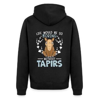 La vie serait si ennuyeuse sans Tapirs Tapir Lover - Veste à capuche bio Premium Unisexe - noir - Dos - Nico (187cm)