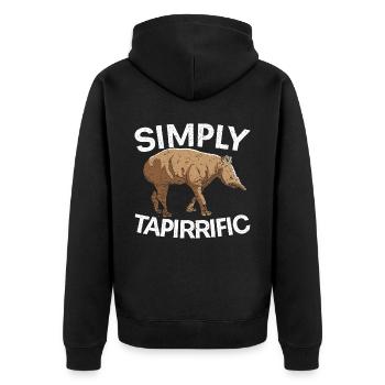 Simply Tapirrific Wildlife Animal Zookeeper Tapir - Unisex Premium Organic Zip Hoodie - black - Back - Nico (187cm)