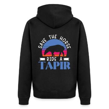 Save The Horse Ride Ein Tapir Wildlife Animal Tapir - Unisex Premium Bio Zip Hoodie - Schwarz - Hinten - Nico (187cm)