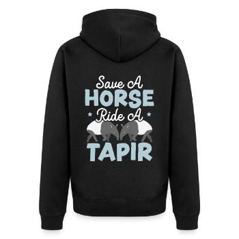 Save The Horse Ride Ein Tapir Wildlife Animal Tapir - Unisex Premium Bio Zip Hoodie - Schwarz - Hinten - Nico (187cm)