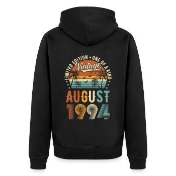 Édition limitée Août 1994 Cadeau d’anniversaire - Veste à capuche bio Premium Unisexe - noir - Dos - Nico (187cm)