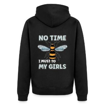 Pas le temps que je doive aller chez mes filles apicultrices - Veste à capuche bio Premium Unisexe - noir - Dos - Nico (187cm)