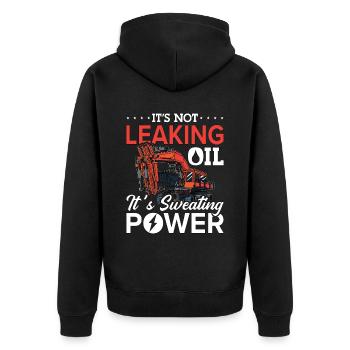 Baggerfahrer Bagger Bauarbeiter Baggern Geschenk - Unisex Premium Bio Zip Hoodie - Schwarz - Hinten - Nico (187cm)