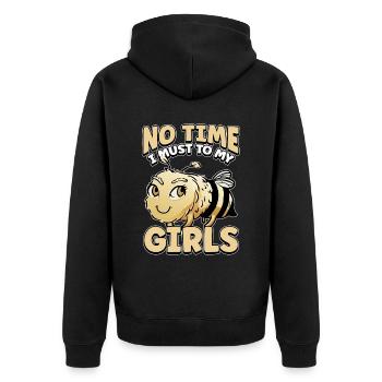Pas le temps que je doive aller chez mes filles apicultrices - Veste à capuche bio Premium Unisexe - noir - Dos - Nico (187cm)