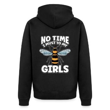 Pas le temps que je doive aller chez mes filles apicultrices - Veste à capuche bio Premium Unisexe - noir - Dos - Nico (187cm)