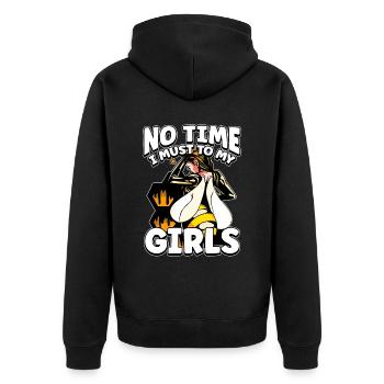 Pas le temps que je doive aller chez mes filles apicultrices - Veste à capuche bio Premium Unisexe - noir - Dos - Nico (187cm)