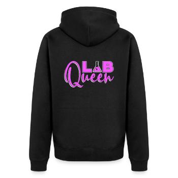 Labortechniker Lab Queen Wissenschaft Geschenk - Unisex Premium Bio Zip Hoodie - Schwarz - Hinten - Nico (187cm)