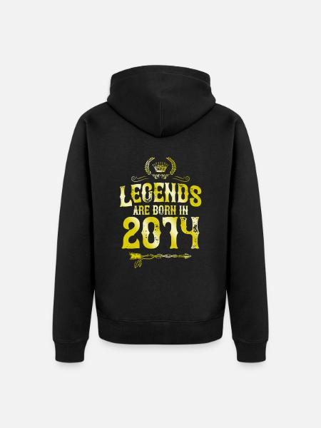 2014 legends born in - Unisex Premium Organic Zip Hoodie - black