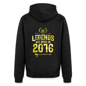 Légendes 2016 nées en - Veste à capuche bio Premium Unisexe - noir - Dos - Nico (187cm)