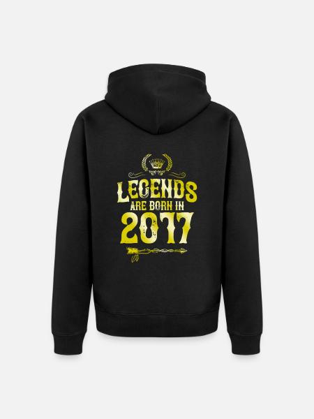 2017 legends born in - Unisex Premium Organic Zip Hoodie - black