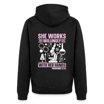 Laboratory Chemistry Laboratory Technician Science Gift - Unisex Premium Organic Zip Hoodie - black - Back - Nico (187cm)