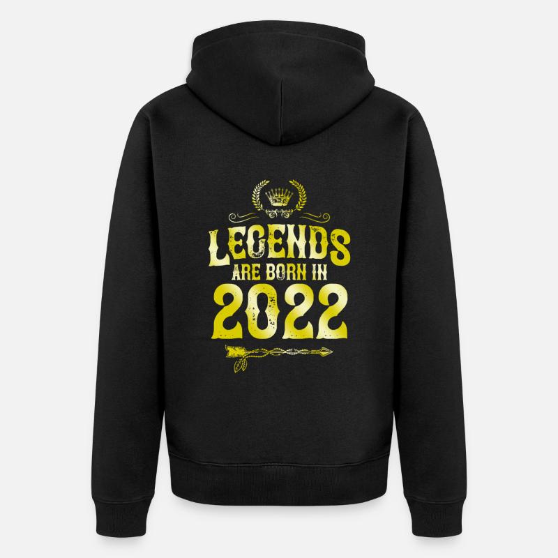 Légendes 2022 nées en - Veste à capuche bio Premium Unisexe - noir