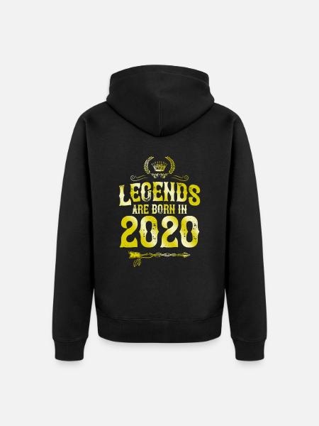 2020 legends born in - Unisex Premium Organic Zip Hoodie - black