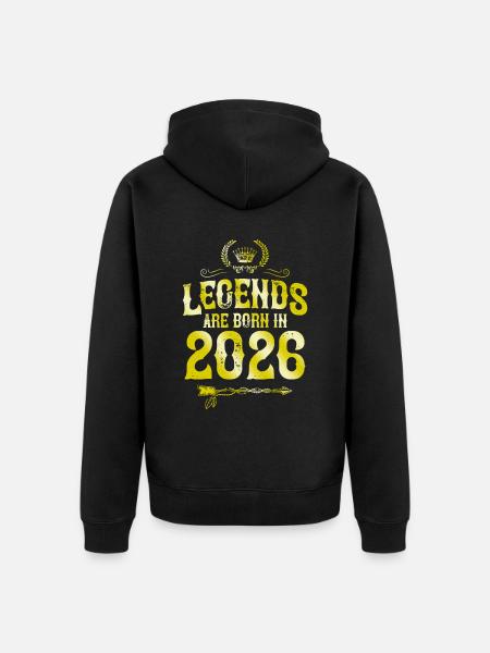 2026 legends born in - Unisex Premium Organic Zip Hoodie - black