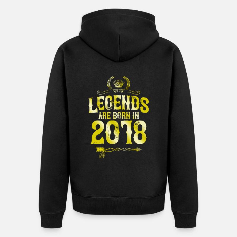 Légendes 2018 nées en - Veste à capuche bio Premium Unisexe - noir