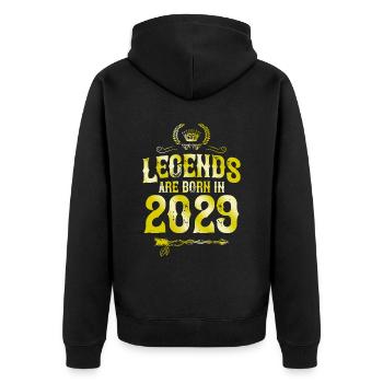 2029 legends born in - Unisex Premium Organic Zip Hoodie - black - Back - Nico (187cm)