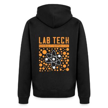 Laboratory Technician Lab Tech Science Gift - Unisex Premium Organic Zip Hoodie - black - Back - Nico (187cm)