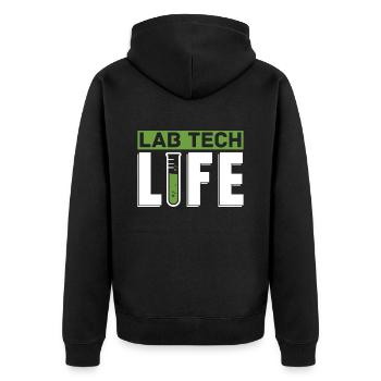 Laboratory Laboratory Technician Lab Tech Life Profession Gift - Unisex Premium Organic Zip Hoodie - black - Back - Nico (187cm)