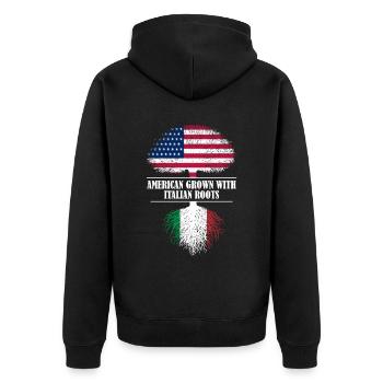 Américain cultivé avec des racines italiennes Italie - Veste à capuche bio Premium Unisexe - noir - Dos - Nico (187cm)
