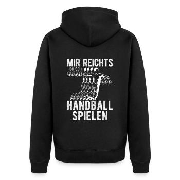 Handballer Mannschaft Handball spielen Jungen Gesc - Unisex Premium Bio Zip Hoodie - Schwarz - Hinten - Nico (187cm)