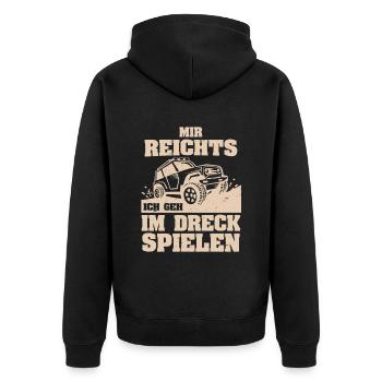 Auto Allrad Offroad 4x4 SUV Männer Jungen Geschenk - Unisex Premium Bio Zip Hoodie - Schwarz - Hinten - Nico (187cm)