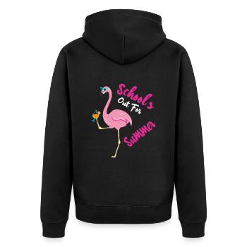 Schools Out For Summer - Unisex Premium Organic Zip Hoodie - black - Back - Nico (187cm)