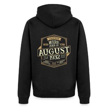 August 1932 birthday man - Unisex Premium Organic Zip Hoodie - black - Back - Nico (187cm)