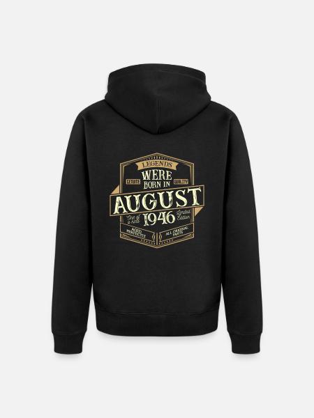 August 1946 Birthday Man - Unisex Premium Organic Zip Hoodie - black