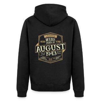 Août 1943 Anniversaire Homme - Veste à capuche bio Premium Unisexe - noir - Dos - Nico (187cm)