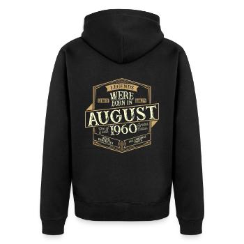 August 1960 birthday man - Unisex Premium Organic Zip Hoodie - black - Back - Nico (187cm)