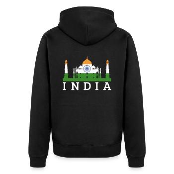 Beautiful Taj Mahal Gift - Unisex Premium Organic Zip Hoodie - black - Back - Nico (187cm)