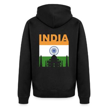India house gift - Unisex Premium Organic Zip Hoodie - black - Back - Nico (187cm)
