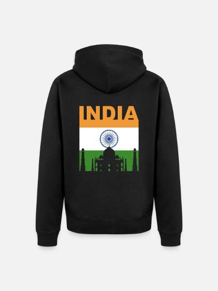 India house gift - Unisex Premium Organic Zip Hoodie - black