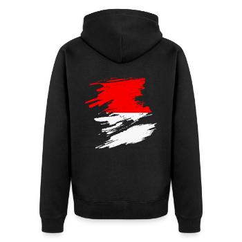 Unterstützen Sie Das Indonesien geschenk - Unisex Premium Bio Zip Hoodie - Schwarz - Hinten - Nico (187cm)