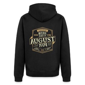 August 1974 Birthday Man - Unisex Premium Organic Zip Hoodie - black - Back - Nico (187cm)