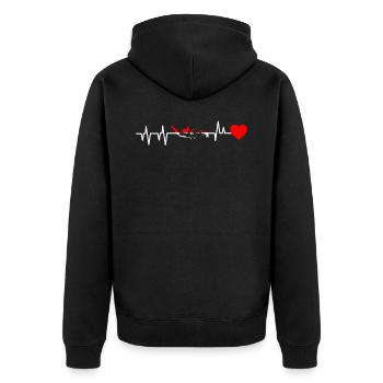 Indonésie Heartbeat Cadeau - Veste à capuche bio Premium Unisexe - noir - Dos - Nico (187cm)