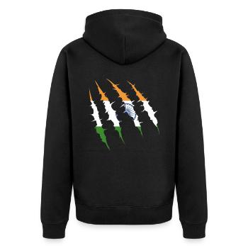 Travel India Gift - Unisex Premium Organic Zip Hoodie - black - Back - Nico (187cm)