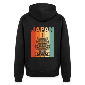 Cadeau du temple du Japon - Veste à capuche bio Premium Unisexe - noir - Dos - Nico (187cm)