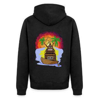 Aventure Loisirs Voyage Vacances Bateau Île des Caraïbes - Veste à capuche bio Premium Unisexe - noir - Dos - Nico (187cm)