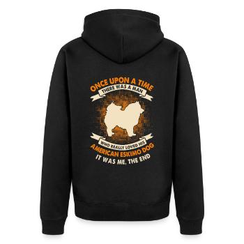Once Upon Time - American Eskimo - Unisex Premium Organic Zip Hoodie - black - Back - Nico (187cm)