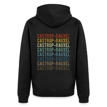 Castrop-Rauxel Stadt Retro Vintage - Unisex Premium Bio Zip Hoodie - Schwarz - Hinten - Nico (187cm)