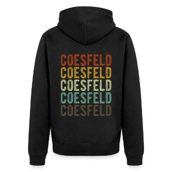 Coesfeld Stadt Retro Vintage - Unisex Premium Bio Zip Hoodie - Schwarz - Hinten - Nico (187cm)